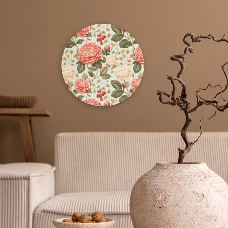 Klassiek - Botanisch - Veelkleurig Wandcirkel kunststof plaat 5mm dik klein 188 -sfeer1