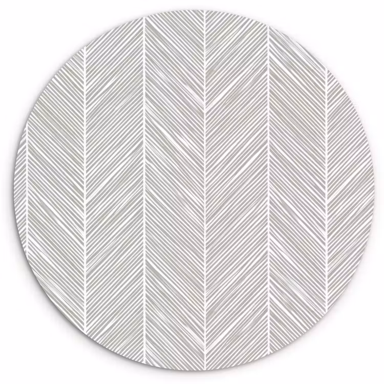 Klassiek - Visgraat - Grijs Wandcirkel kunststof plaat 5mm dik klein 188 -3d