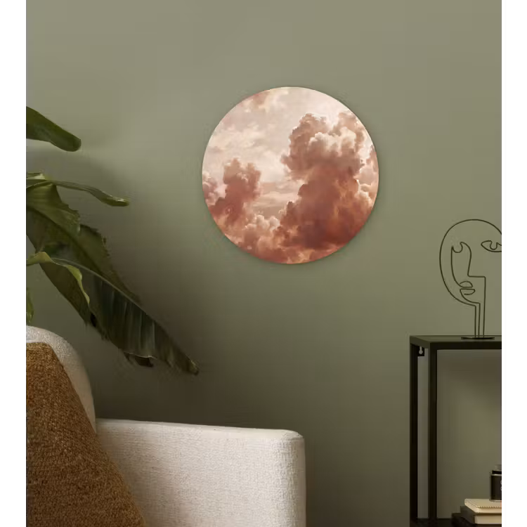 Wolken - Lucht - Natuur - Modern - Bruin Wandcirkel kunststof plaat 5mm dik klein -sfeer3