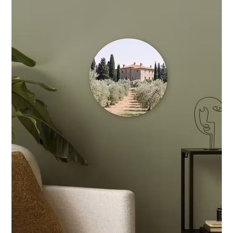round wall art - Country house - olive tree - orchard - Landhuis - olijfboom - gaard Wandcirkel kunststof plaat 5mm dik klein