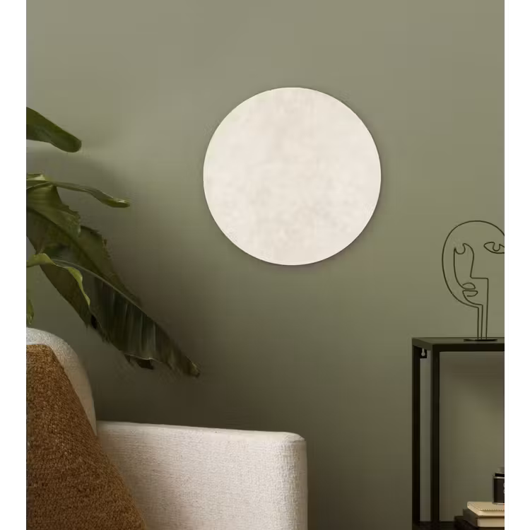 Crème - Egaal - Beton Wandcirkel kunststof plaat 5mm dik klein 188 -sfeer3