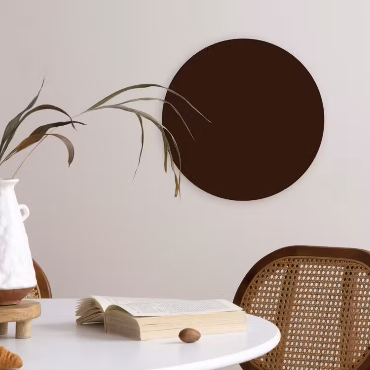 Dark - Chocolate - Bruin Wandcirkel kunststof plaat 5mm dik klein 188 -sfeer4