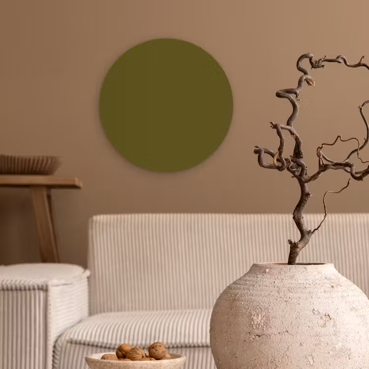 Dark - Olive - Groen Wandcirkel kunststof plaat 5mm dik klein 188 -sfeer1