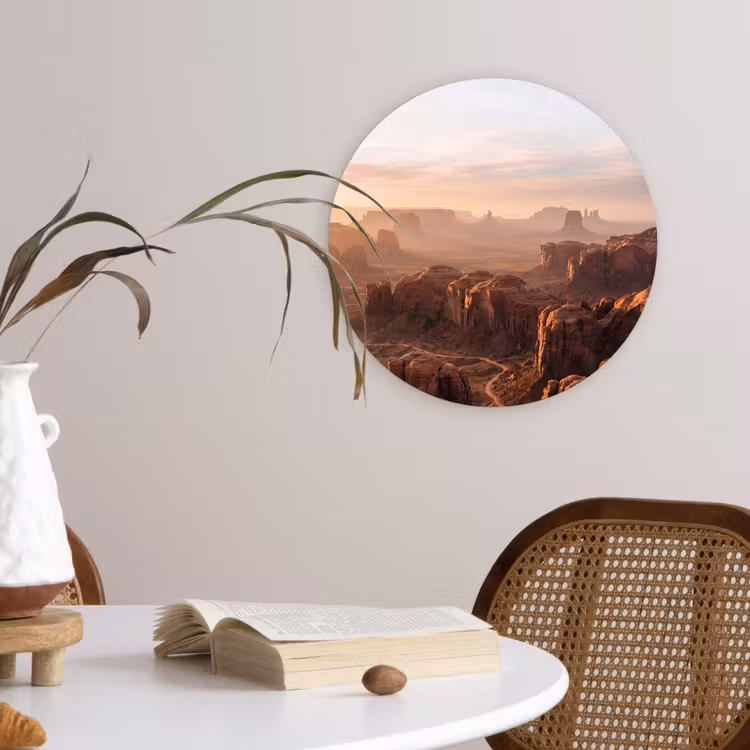 Woestijn - Landschap - Natuur Wandcirkel kunststof plaat 5mm dik klein -sfeer4