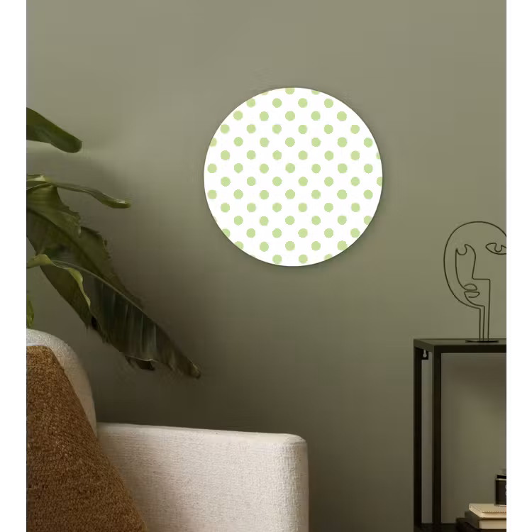 Dots - Klassiek - Groen Wandcirkel kunststof plaat 5mm dik klein 188 -sfeer3