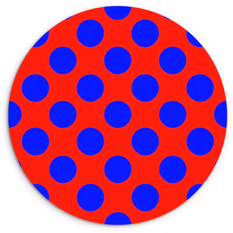 Dots - Klassiek - Rood Wandcirkel kunststof plaat 5mm dik klein 188 -3d