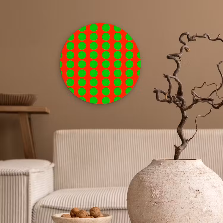 Stippen - Patroon - Groen Wandcirkel kunststof plaat 5mm dik klein 188 -sfeer1
