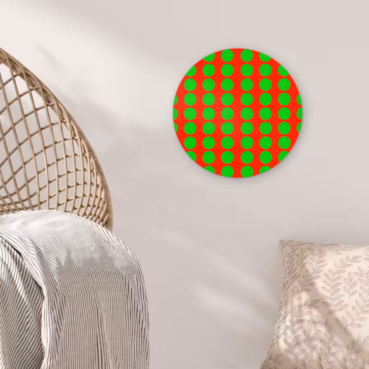 Stippen - Patroon - Groen Wandcirkel kunststof plaat 5mm dik klein 188 -sfeer5