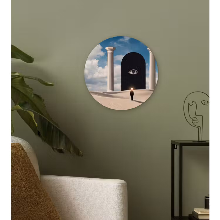 round wall art - Dream - Desert - Eye - Droom - Woestijn - Oog Wandcirkel kunststof plaat 5mm dik klein