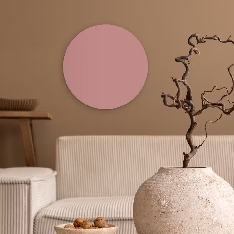 Dusty - Rose - Roze Wandcirkel kunststof plaat 5mm dik klein 188 -sfeer1