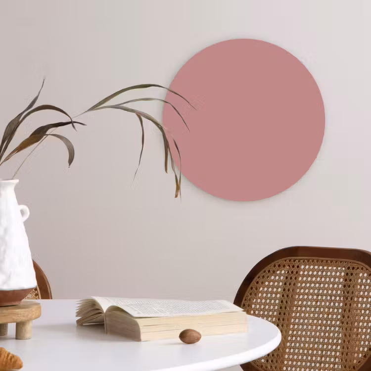 Dusty - Rose - Roze Wandcirkel kunststof plaat 5mm dik klein 188 -sfeer4