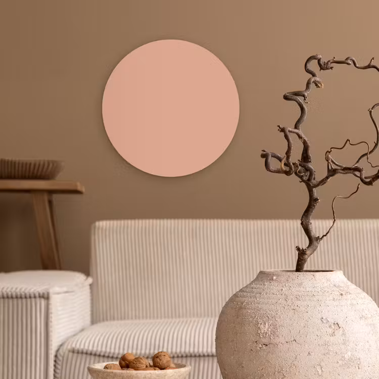 Dusty - Rose - Roze Wandcirkel kunststof plaat 5mm dik klein 188 -sfeer1