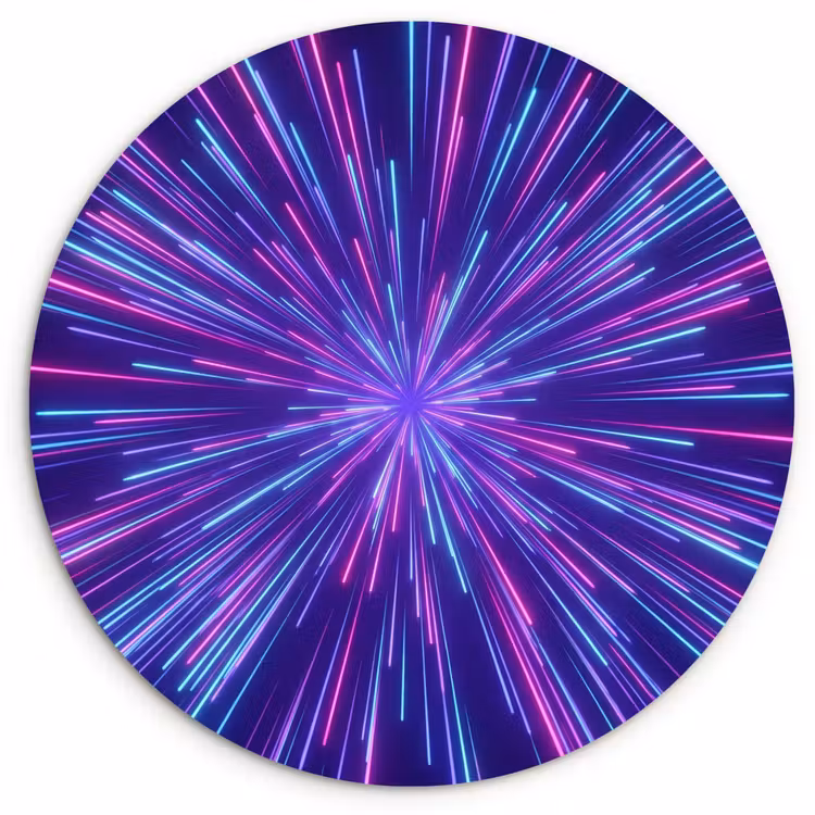 Dynamisch - Ruimte - Kleurrijk Wandcirkel kunststof plaat 5mm dik klein -3d