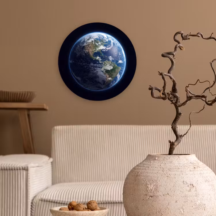round wall art - Earth - Space - Cosmos - Aarde - Ruimte - Kosmos Wandcirkel kunststof plaat 5mm dik klein