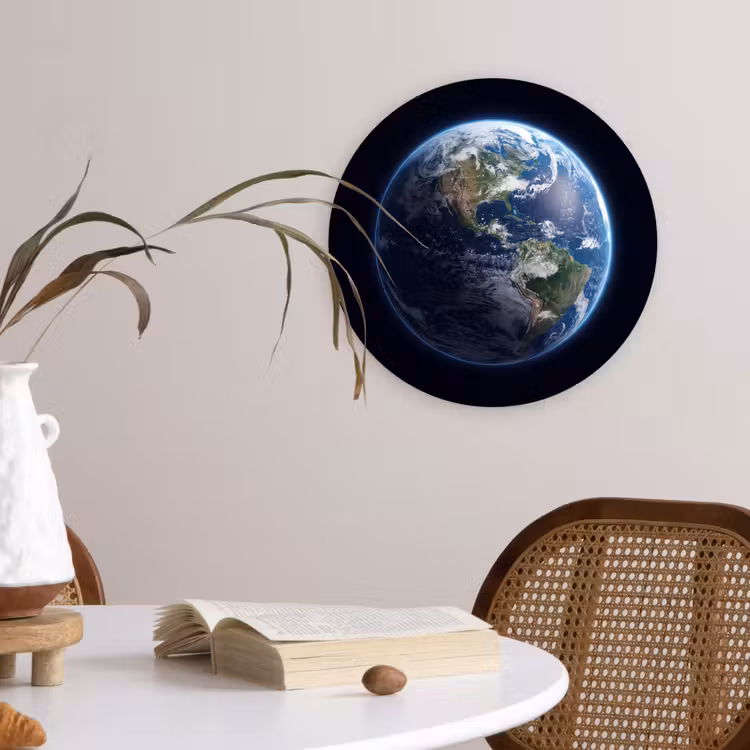 round wall art - Earth - Space - Cosmos - Aarde - Ruimte - Kosmos Wandcirkel kunststof plaat 5mm dik klein