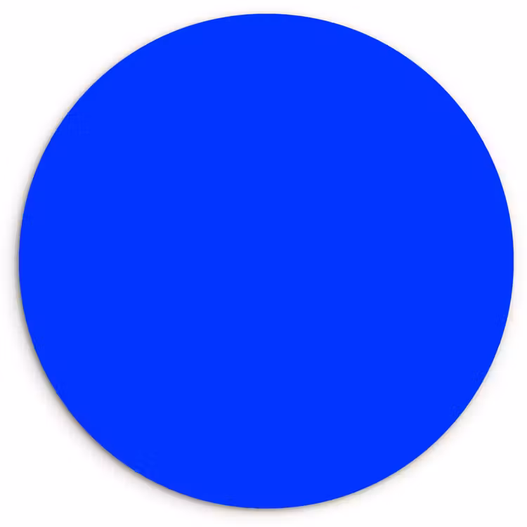 Electric - Blue - Blauw Wandcirkel kunststof plaat 5mm dik klein 188 -3d
