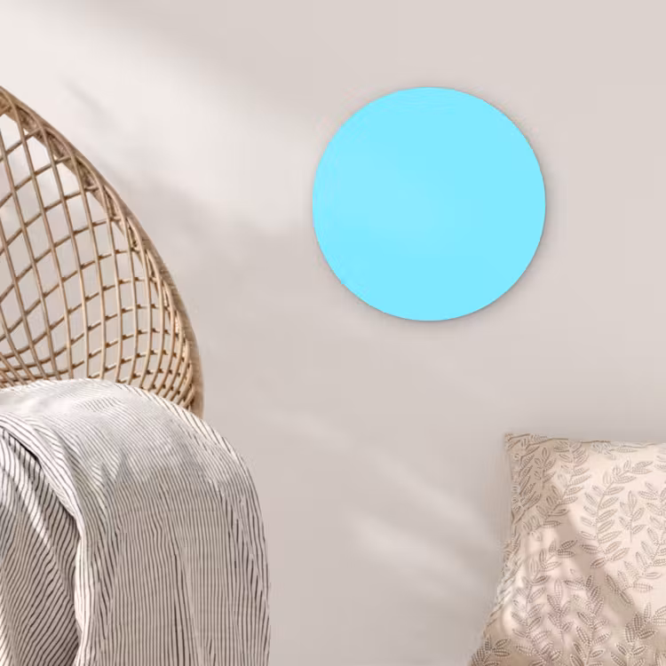 Electric - Cyan - Blauw Wandcirkel kunststof plaat 5mm dik klein 188 -sfeer5