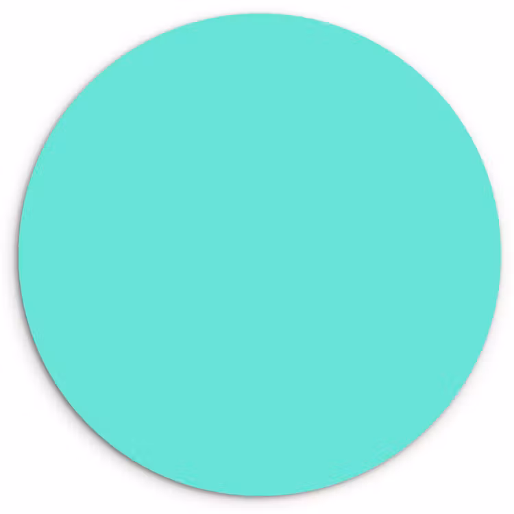 Electric - Cyan - Turkoois Wandcirkel kunststof plaat 5mm dik klein 188 -3d