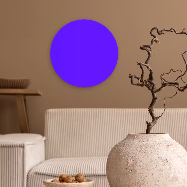 Electric - Indigo - Paars Wandcirkel kunststof plaat 5mm dik klein 188 -sfeer1