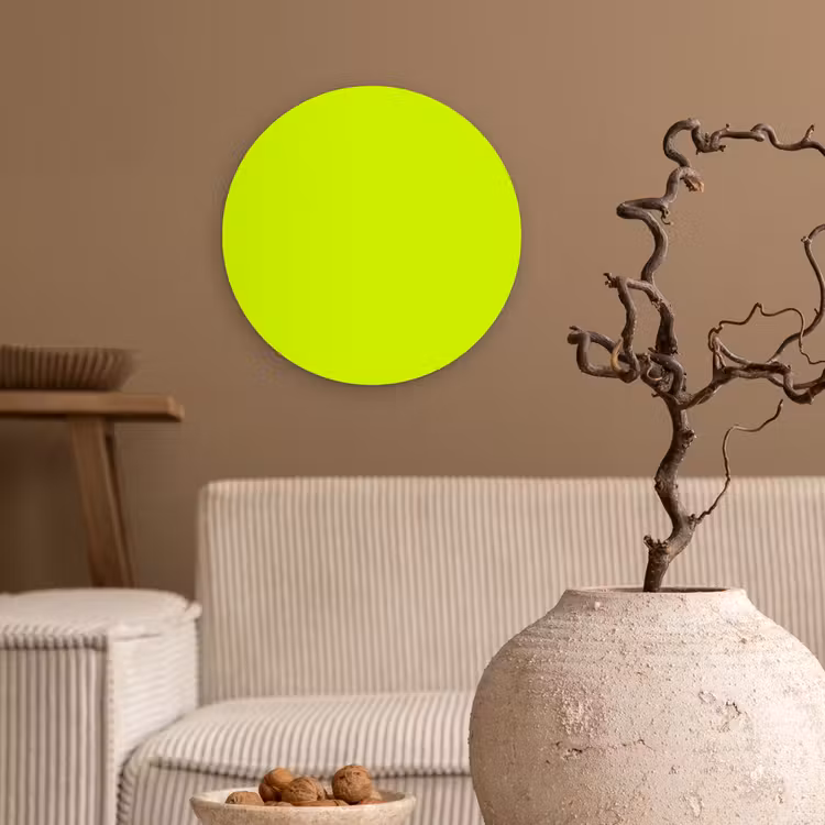 Electric - Lemon - Geel Wandcirkel kunststof plaat 5mm dik klein 188 -sfeer1