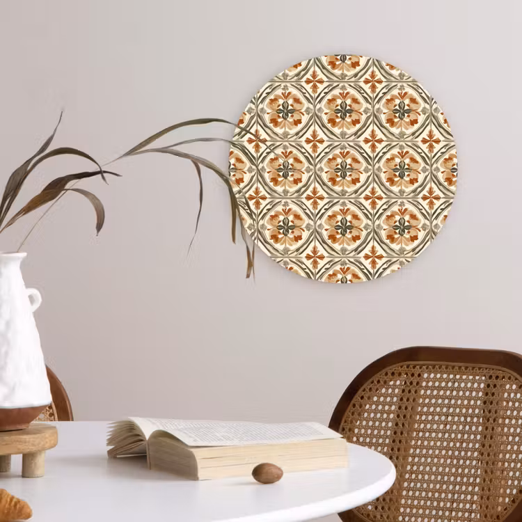 Elegant - Antiek - Kleurrijk Wandcirkel kunststof plaat 5mm dik klein 188 -sfeer4