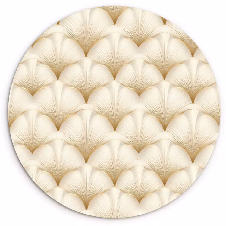 Waaier - Motief - Goud Wandcirkel kunststof plaat 5mm dik klein 188 -3d