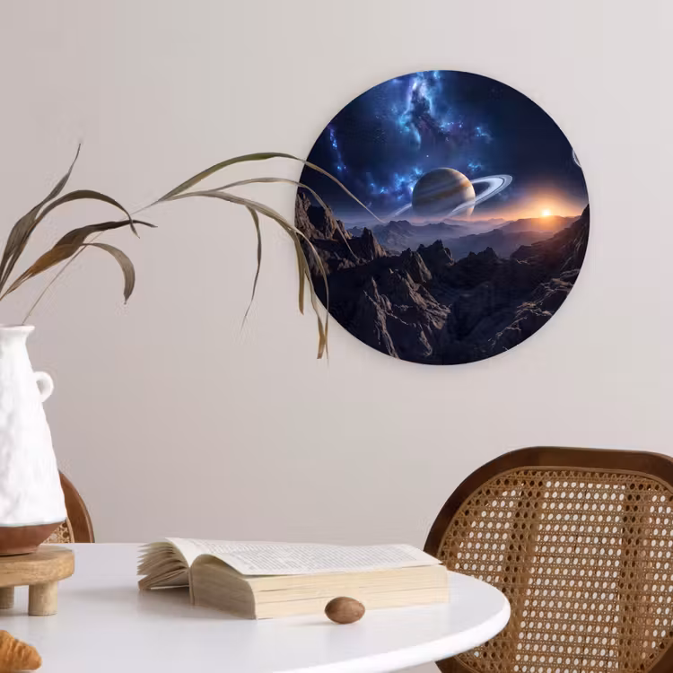 Fantasy - Kosmos - Landschap Wandcirkel kunststof plaat 5mm dik klein -sfeer4