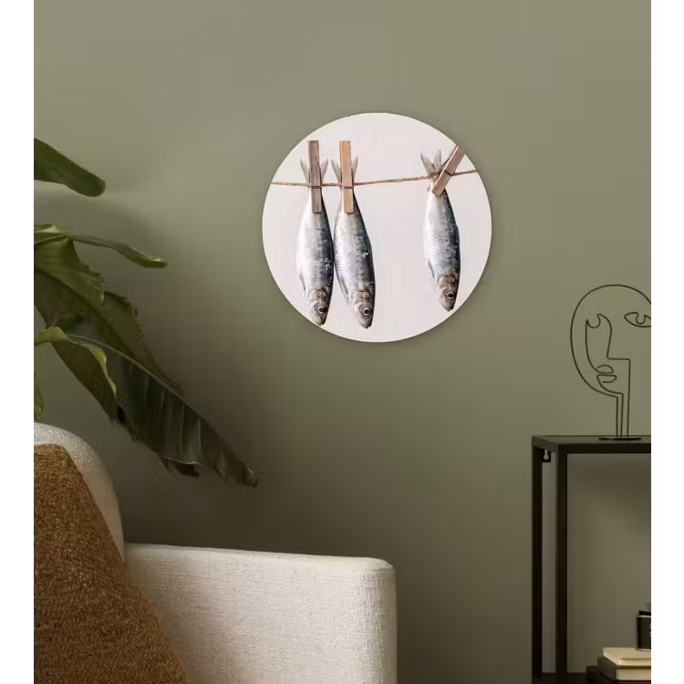 round wall art - Fish - Hanging - Food - Vis - Hangend - Eten Wandcirkel kunststof plaat 5mm dik klein