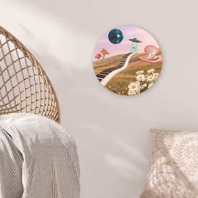 round wall art - Fish - Nature - Abstract - Vis - Natuur - Abstract Wandcirkel kunststof plaat 5mm dik klein