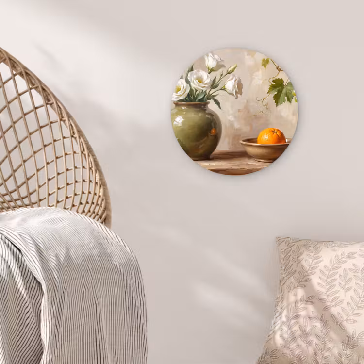 round wall art - Flowers - Fruit - Still Life - Bloemen - Fruit - Stilleven Wandcirkel kunststof plaat 5mm dik klein