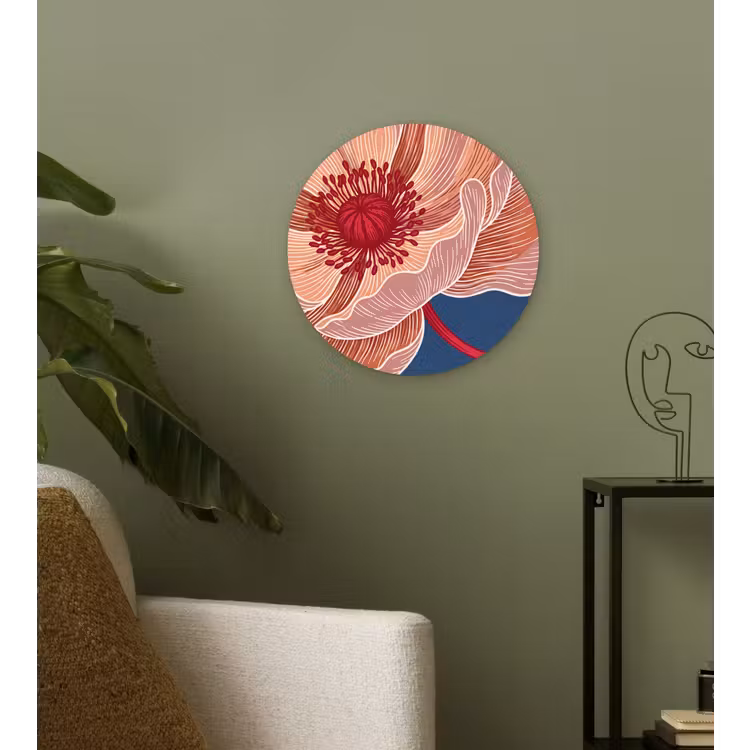 round wall art - Flowers - Modern - Abstract - Bloemen - Modern - Abstract Wandcirkel kunststof plaat 5mm dik klein