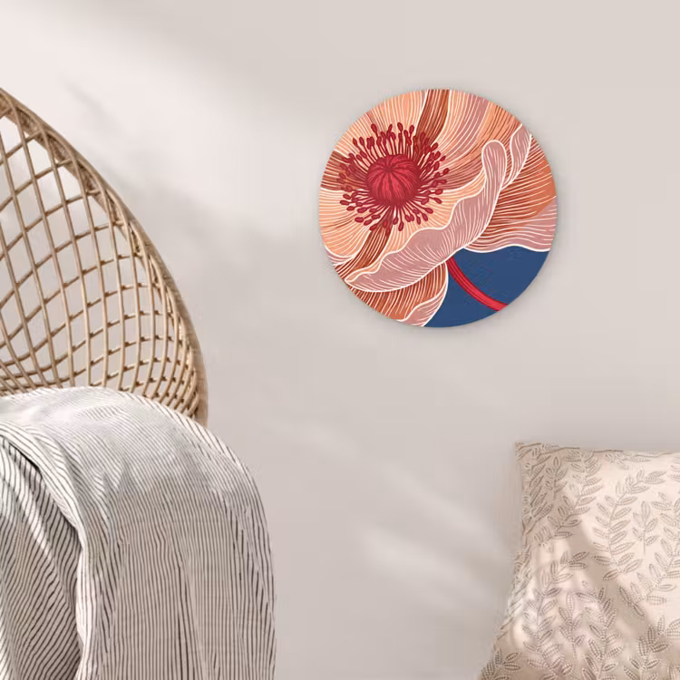 round wall art - Flowers - Modern - Abstract - Bloemen - Modern - Abstract Wandcirkel kunststof plaat 5mm dik klein
