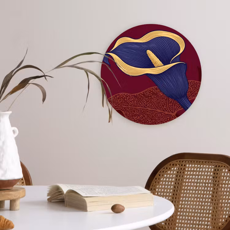 round wall art - Flowers - Modern - Purple - Bloemen - Modern - Paars Wandcirkel kunststof plaat 5mm dik klein
