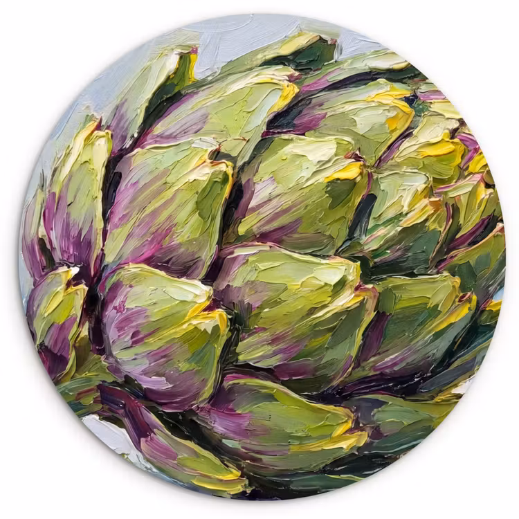round wall art - Food - Artichoke - Modern - Eten - Artisjok - Modern Wandcirkel kunststof plaat 5mm dik klein