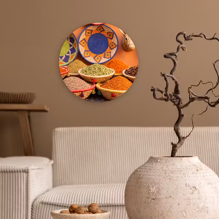 round wall art - Food - Colorful - Culture - Eten - Kleurrijk - Cultuur Wandcirkel kunststof plaat 5mm dik klein