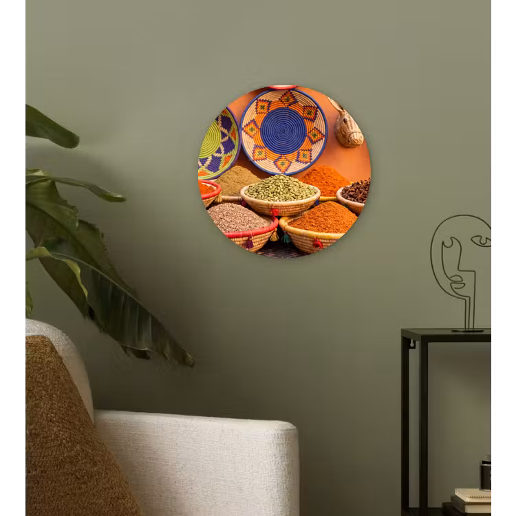 round wall art - Food - Colorful - Culture - Eten - Kleurrijk - Cultuur Wandcirkel kunststof plaat 5mm dik klein