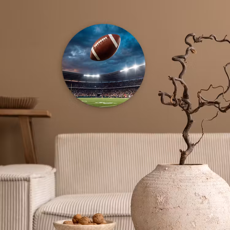 Football - Bal - Stadion - Sport Wandcirkel kunststof plaat 5mm dik klein -sfeer1