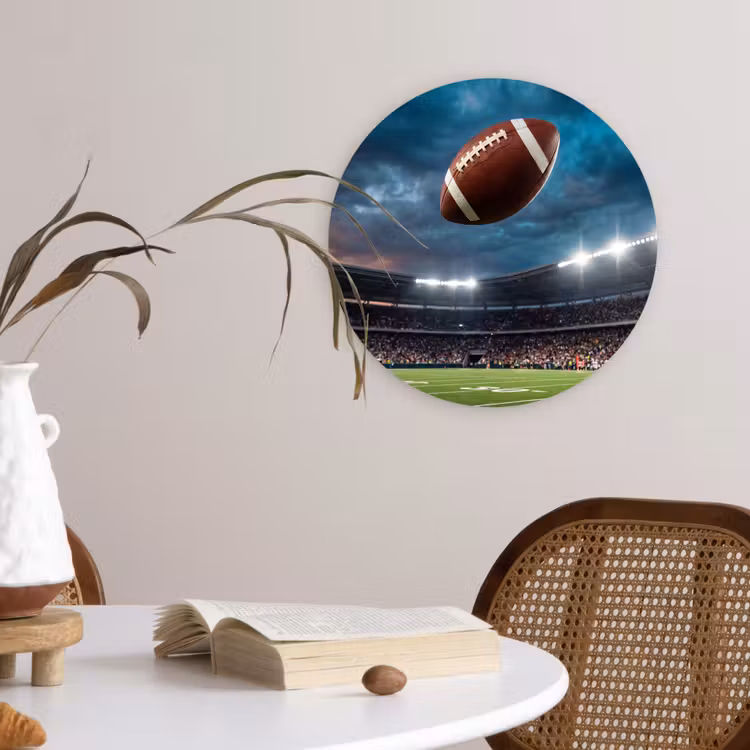 Football - Bal - Stadion - Sport Wandcirkel kunststof plaat 5mm dik klein -sfeer4