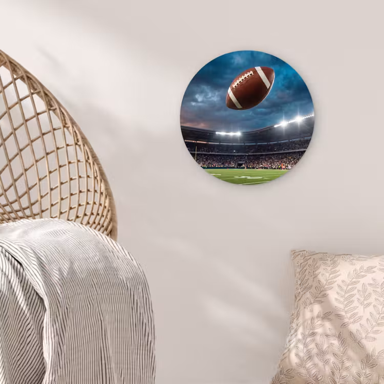 Football - Bal - Stadion - Sport Wandcirkel kunststof plaat 5mm dik klein -sfeer5