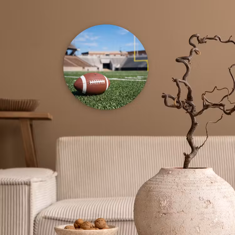 Football - Veld - Stadion - Sport Wandcirkel kunststof plaat 5mm dik klein -sfeer1