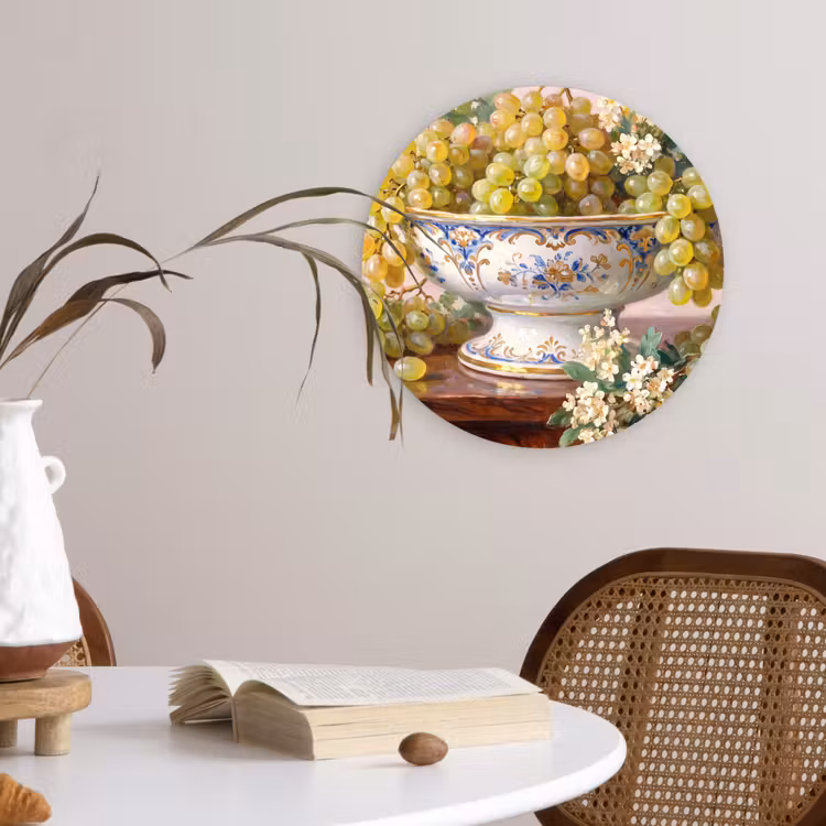 round wall art - Fruit - Still Life - Classical - Fruit - Stilleven - Klassiek Wandcirkel kunststof plaat 5mm dik klein