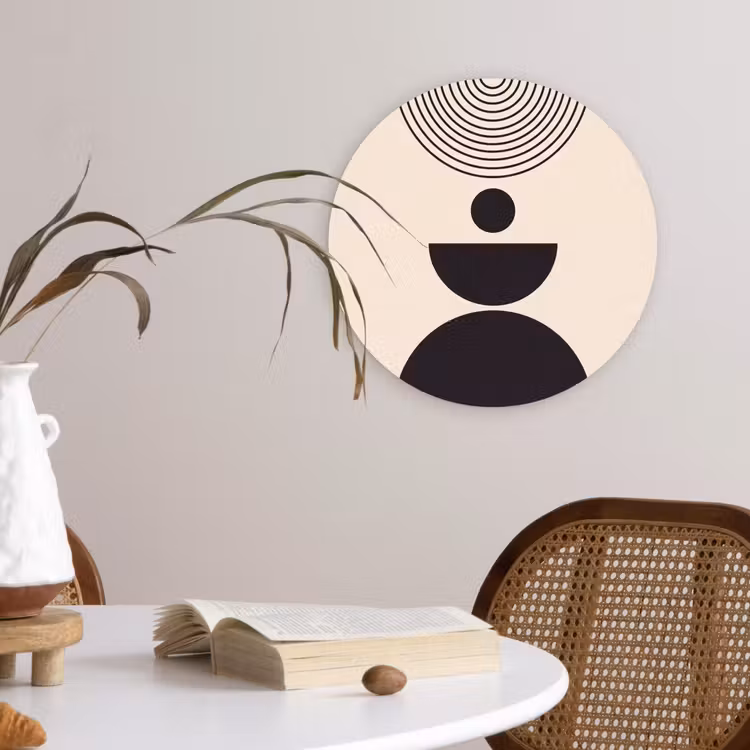 round wall art - Geometric Balance - Art - Geometrische balans - Kunst Wandcirkel kunststof plaat 5mm dik klein