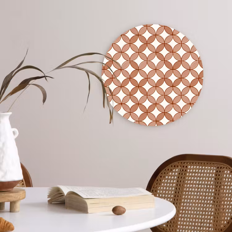 Geometrisch - Cirkels - Modern - Terracotta Wandcirkel kunststof plaat 5mm dik klein 188 -sfeer4