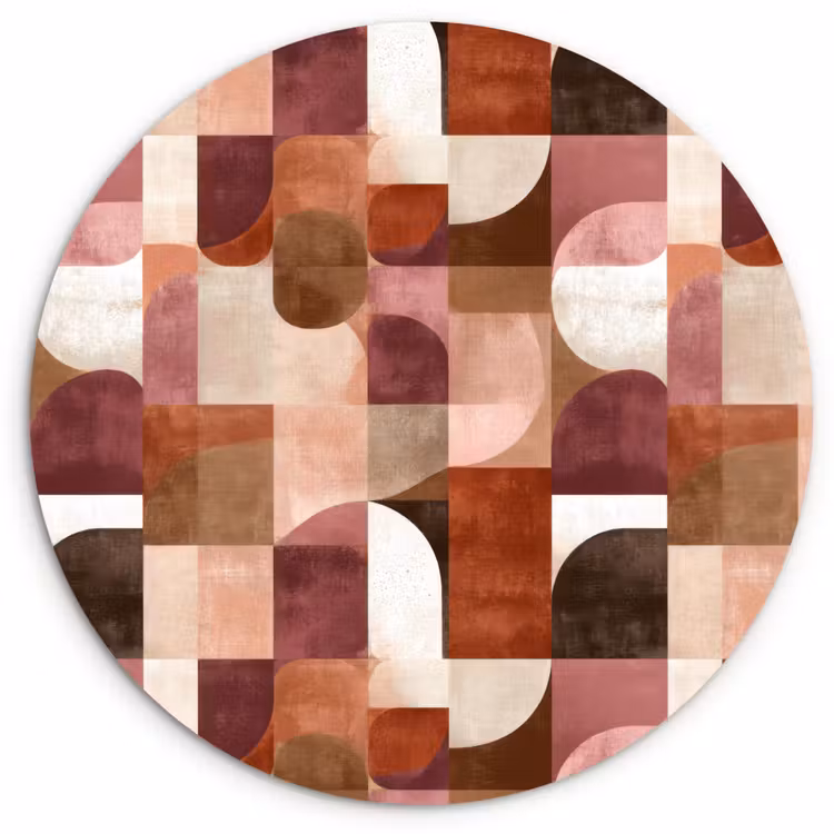 Geometrie - Modern - Retro Wandcirkel kunststof plaat 5mm dik klein 188 -3d