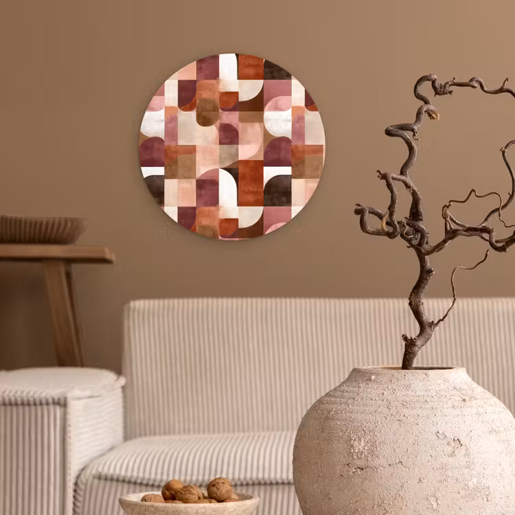 Geometrie - Modern - Retro Wandcirkel kunststof plaat 5mm dik klein 188 -sfeer1