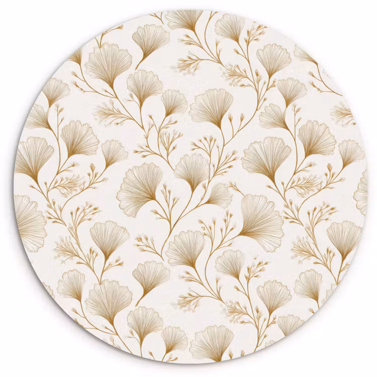 Ginkgo - Takken - Goud Wandcirkel kunststof plaat 5mm dik klein 188 -3d