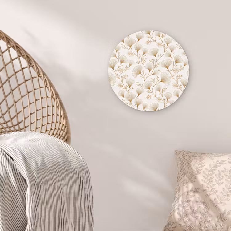Ginkgo - Takken - Goud Wandcirkel kunststof plaat 5mm dik klein 188 -sfeer5