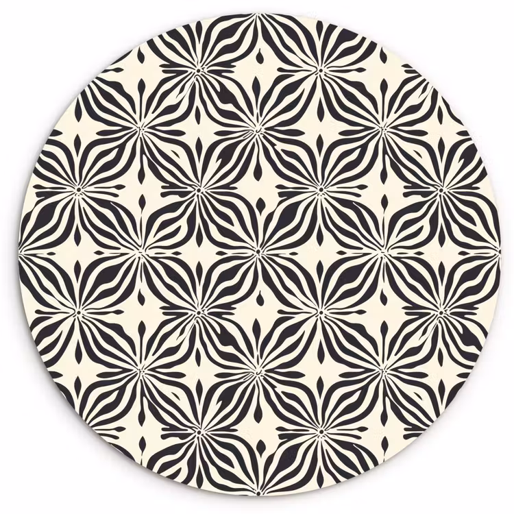Grafisch - Patroon - Zwart Wandcirkel kunststof plaat 5mm dik klein 188 -3d