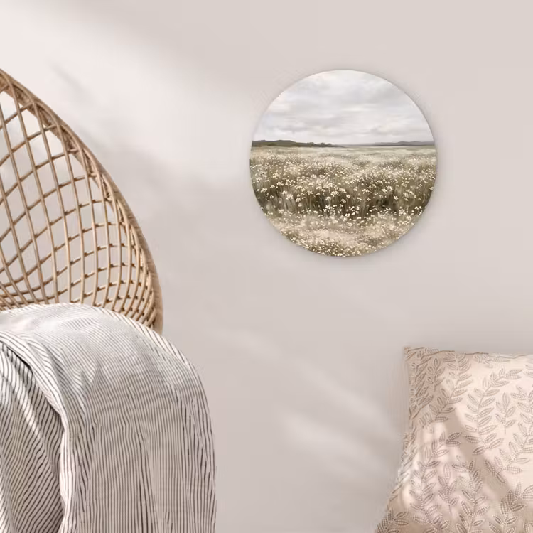 Illustratie - Landschap - Wit Wandcirkel kunststof plaat 5mm dik klein -sfeer5