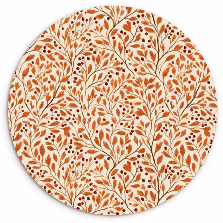 Bladeren - Botanisch - Terracotta Wandcirkel kunststof plaat 5mm dik klein 188 -3d